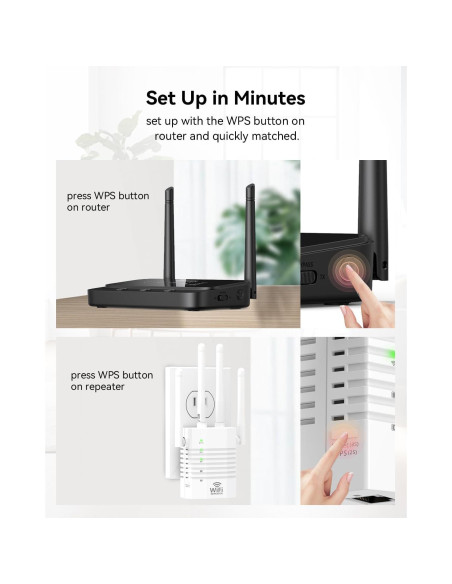 Amplificador de Señal WiFi Doble Banda 1200Mbps AOOEPU Blanco