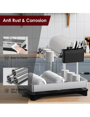 Escurridor de Platos Plegable DCCDU Acero Inoxidable 42x30cm