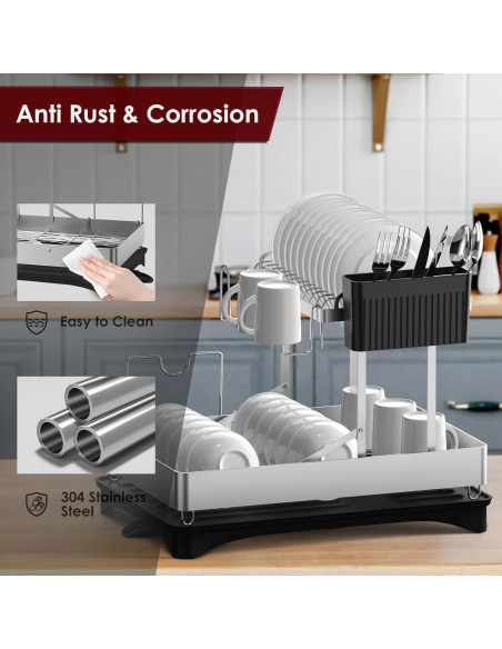 Escurridor de Platos Plegable DCCDU Acero Inoxidable 42x30cm
