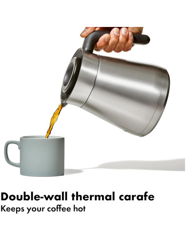 Cafetera de Goteo OXO Brew 12 Tazas Programable Plata