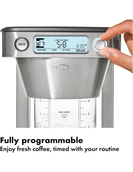 Cafetera de Goteo OXO Brew 12 Tazas Programable Plata