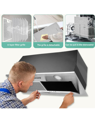 Campana de Cocina Empotrada KENDRAJA 76.2 cm 700 CFM LED