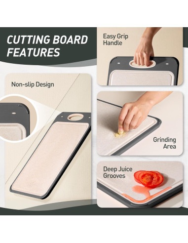 Juego de 2 Tablas de Cortar Socisen Acero Inoxidable 44x31cm