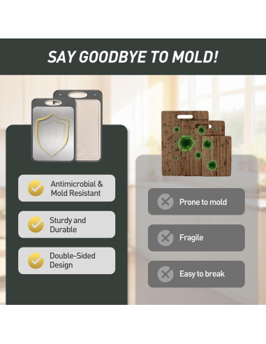 Juego de 2 Tablas de Cortar Socisen Acero Inoxidable 44x31cm