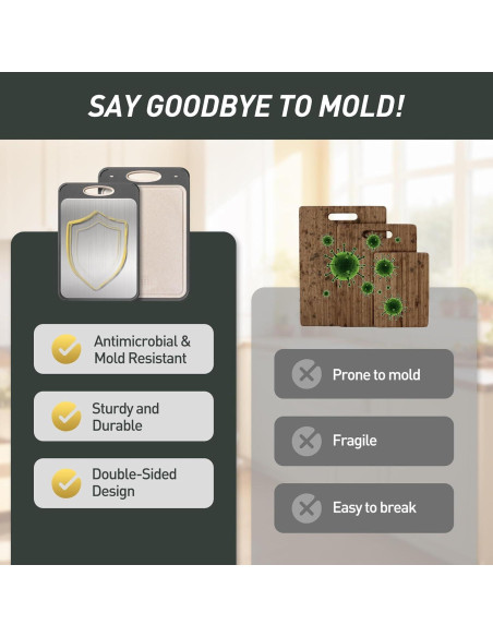 Juego de 2 Tablas de Cortar Socisen Acero Inoxidable 44x31cm