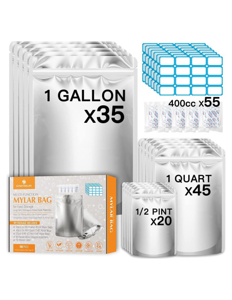 Kit de 100 Bolsas Mylar SYMYNELEC con 400cc Absorbentes