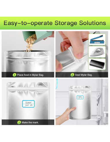 Kit de 100 Bolsas Mylar SYMYNELEC con 400cc Absorbentes