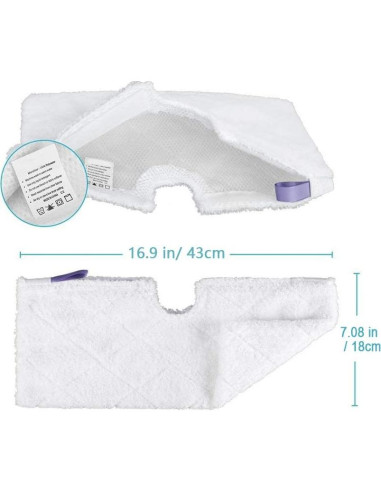 3 Almohadillas de Microfibra Doble Cara Turbokey para Mopa Shark