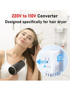 Convertidor de Voltaje 220V a 110V Mapambo Blanco - Adaptador de Viaje Universal con 3 USB-A y 1 USB-C 2