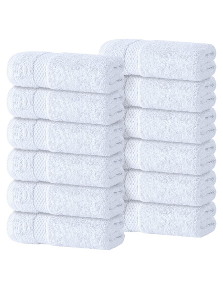 Toallas de Lavado Premium White Classic 33x33 cm - 12 Piezas