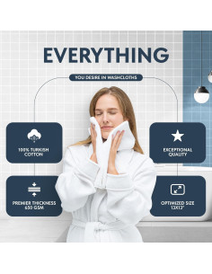 Toallas de Lavado Premium White Classic 33x33 cm - 12 Piezas 2