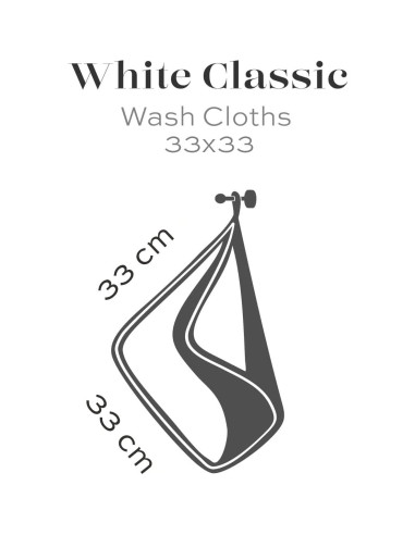 Toallas de Lavado Premium White Classic 33x33 cm - 12 Piezas