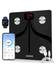Báscula Inteligente RENPHO Digital 180 kg USB-C 13 Medidas