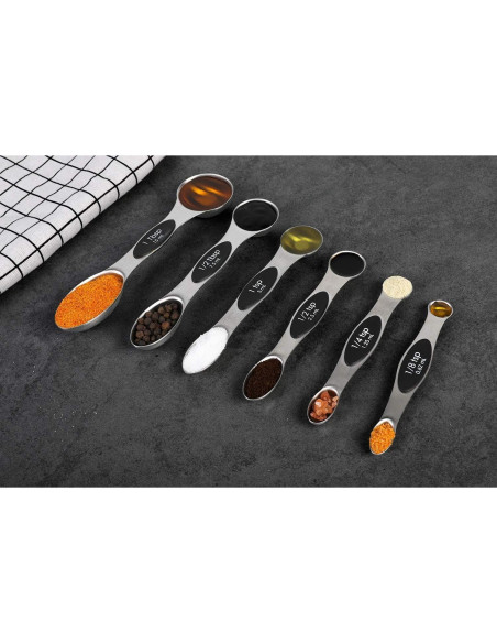 Juego de Cucharas Medidoras Magnéticas Acero Inoxidable 15ml