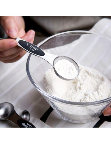 Juego de Cucharas Medidoras Magnéticas Acero Inoxidable 15ml