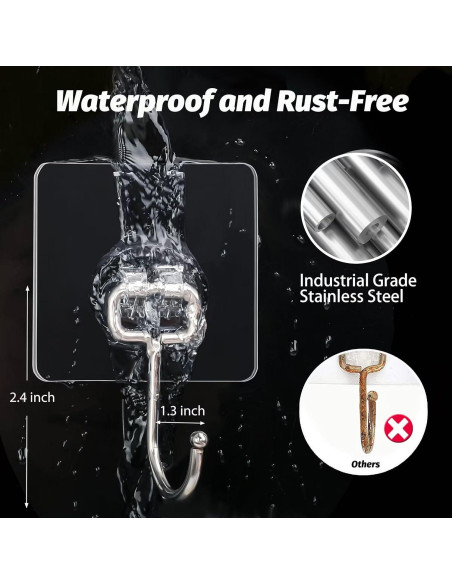 Ganchos Adhesivos Grandes DKHDBD - 16 Piezas, Carga 20kg