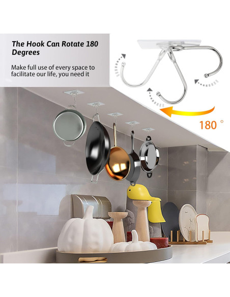 Ganchos Adhesivos Grandes DKHDBD - 16 Piezas, Carga 20kg