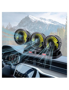 Ventilador de Coche Dicross Triple Cabeza 12V Silencioso
