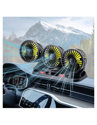Ventilador de Coche Dicross Triple Cabeza 12V Silencioso