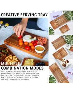 Juego de Tabla de Charcutería Hecef 8 Piezas Madera Acacia 2