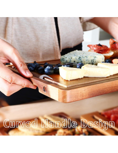 Juego de Tabla de Charcutería Hecef 8 Piezas Madera Acacia