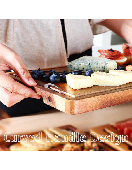 Juego de Tabla de Charcutería Hecef 8 Piezas Madera Acacia