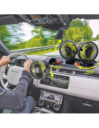 Ventilador de Coche Dicross Triple Cabeza 12V Silencioso