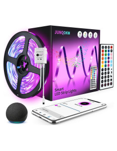 Tira LED Inteligente 20m JUNQOKW RGB con Control Remoto y Alexa
