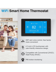 Termostato Programable Táctil WiFi Topfurn 0.54 kg Control APP 2