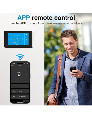 Termostato Programable Táctil WiFi Topfurn 0.54 kg Control APP