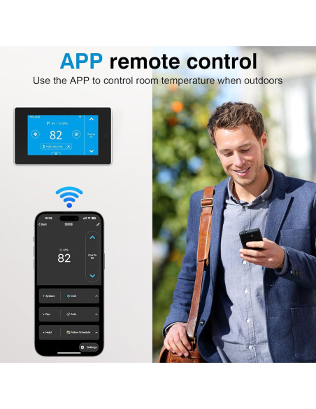 Termostato Programable Táctil WiFi Topfurn 0.54 kg Control APP