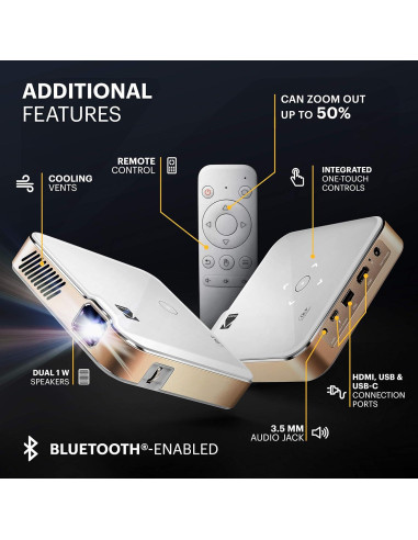 Proyector Inteligente KODAK Luma 450 Full HD 200 Lúmenes