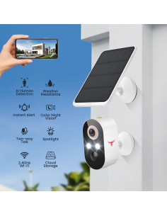 Cámara de Seguridad Inalámbrica 1080p Eken M9 Solar con IA 2