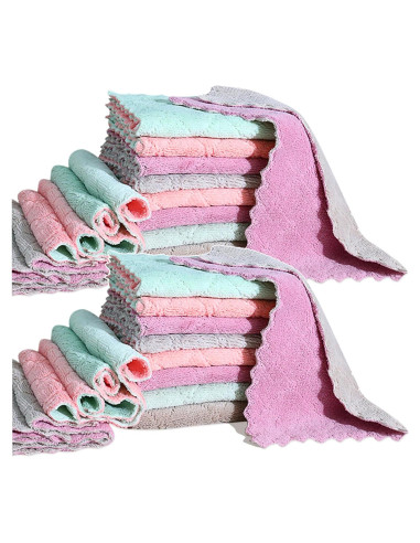 Paquete de 24 Paños de Cocina MISSJOJIAY Microfibra Absorbente