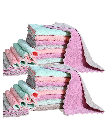 Paquete de 24 Paños de Cocina MISSJOJIAY Microfibra Absorbente