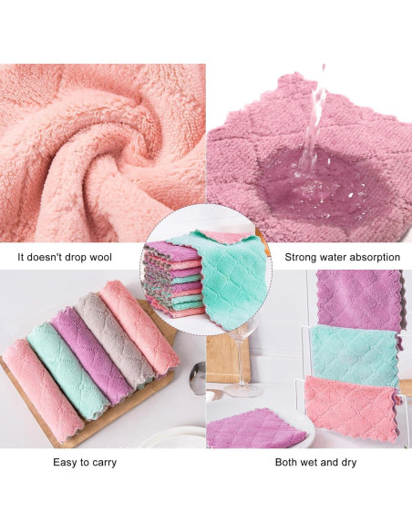 Paquete de 24 Paños de Cocina MISSJOJIAY Microfibra Absorbente