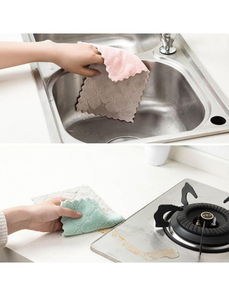 Paquete de 24 Paños de Cocina MISSJOJIAY Microfibra Absorbente