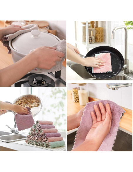 Paquete de 24 Paños de Cocina MISSJOJIAY Microfibra Absorbente