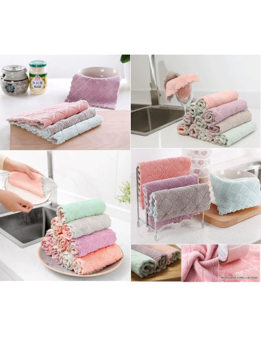 Paquete de 24 Paños de Cocina MISSJOJIAY Microfibra Absorbente