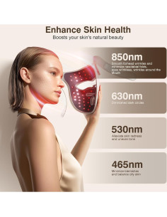 Máscara de Terapia de Luz Roja Inalámbrica Pedete 9 Modos 2500mAh 2