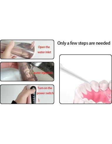 Irrigador Oral Portátil Boicafe Rosa con 3 Modos y 4 Puntas