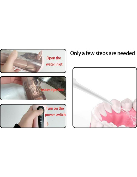 Irrigador Oral Portátil Boicafe Rosa con 3 Modos y 4 Puntas