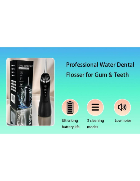 Irrigador Oral Portátil Boicafe Rosa con 3 Modos y 4 Puntas