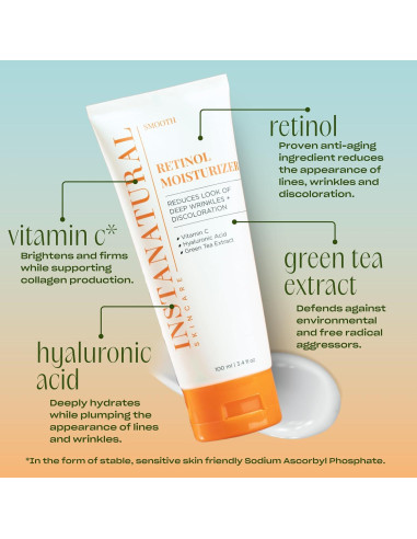Crema Hidratante Nocturna de Retinol InstaNatural 100 ml