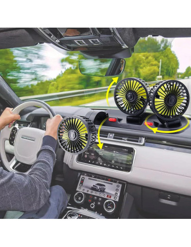 Ventilador de Coche Dicross Triple Cabeza 12V Silencioso