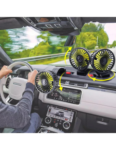Ventilador de Coche Dicross Triple Cabeza 12V Silencioso