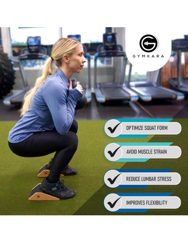 Bloque de cuña para sentadillas Gymkara SWC-001 - Corcho Antideslizante