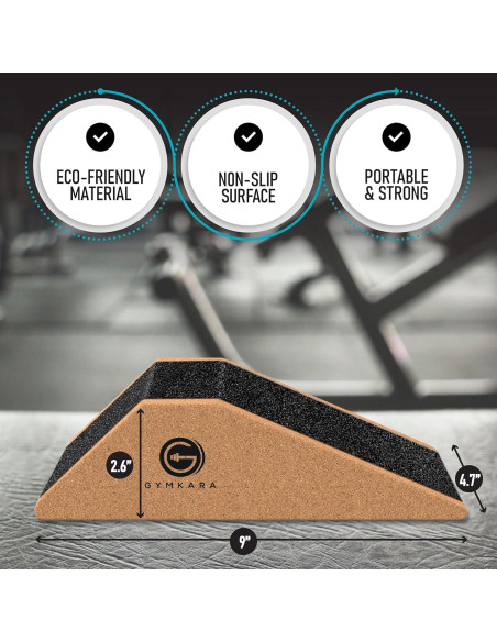 Bloque de cuña para sentadillas Gymkara SWC-001 - Corcho Antideslizante