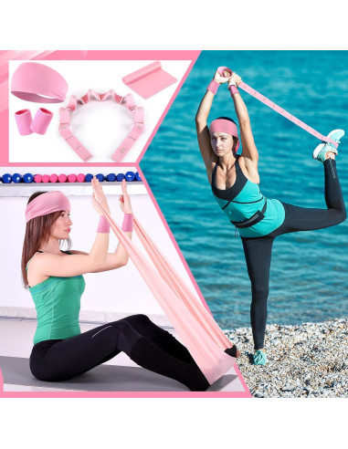 Kit de Pilates Poen 18 Piezas con Anillo, Pelota y Bandas