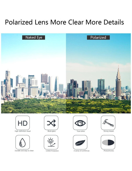 Gafas de sol fotoquímicas polarizadas PEEPAI para hombres UV400